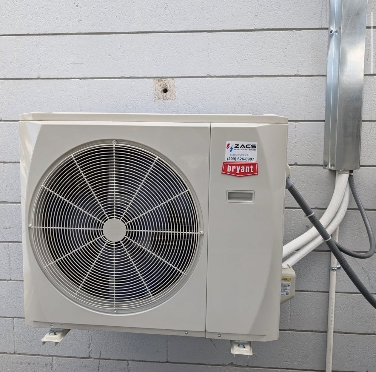 Mini split AC installation in a Merced home