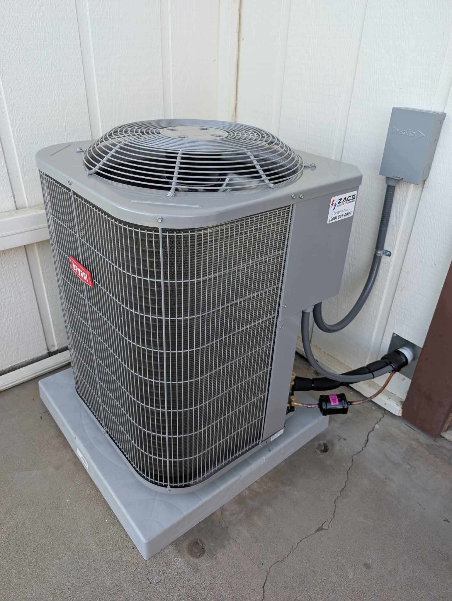 Outdoor heat pump installation by HVAC specialists