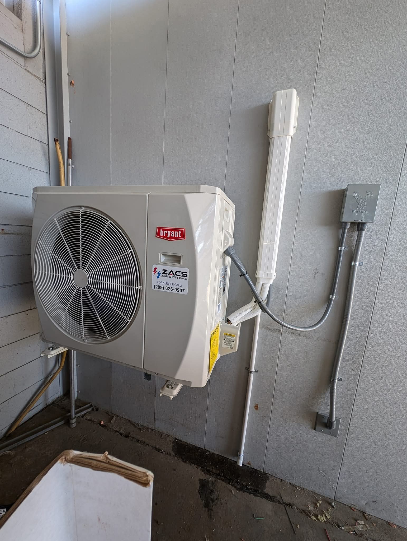 Compact mini split installation for bedroom cooling