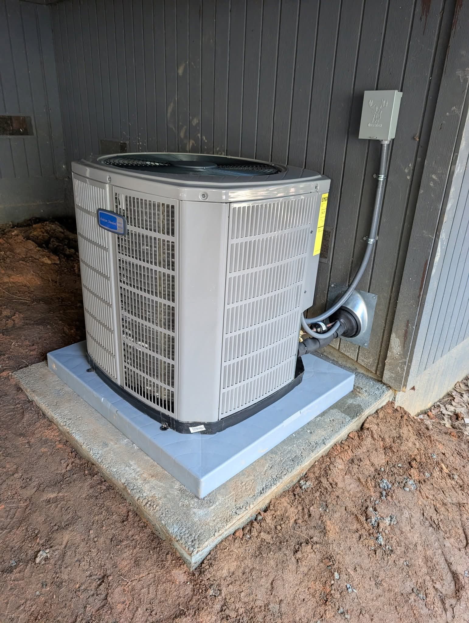 Furnace replacement project with new gas line connection