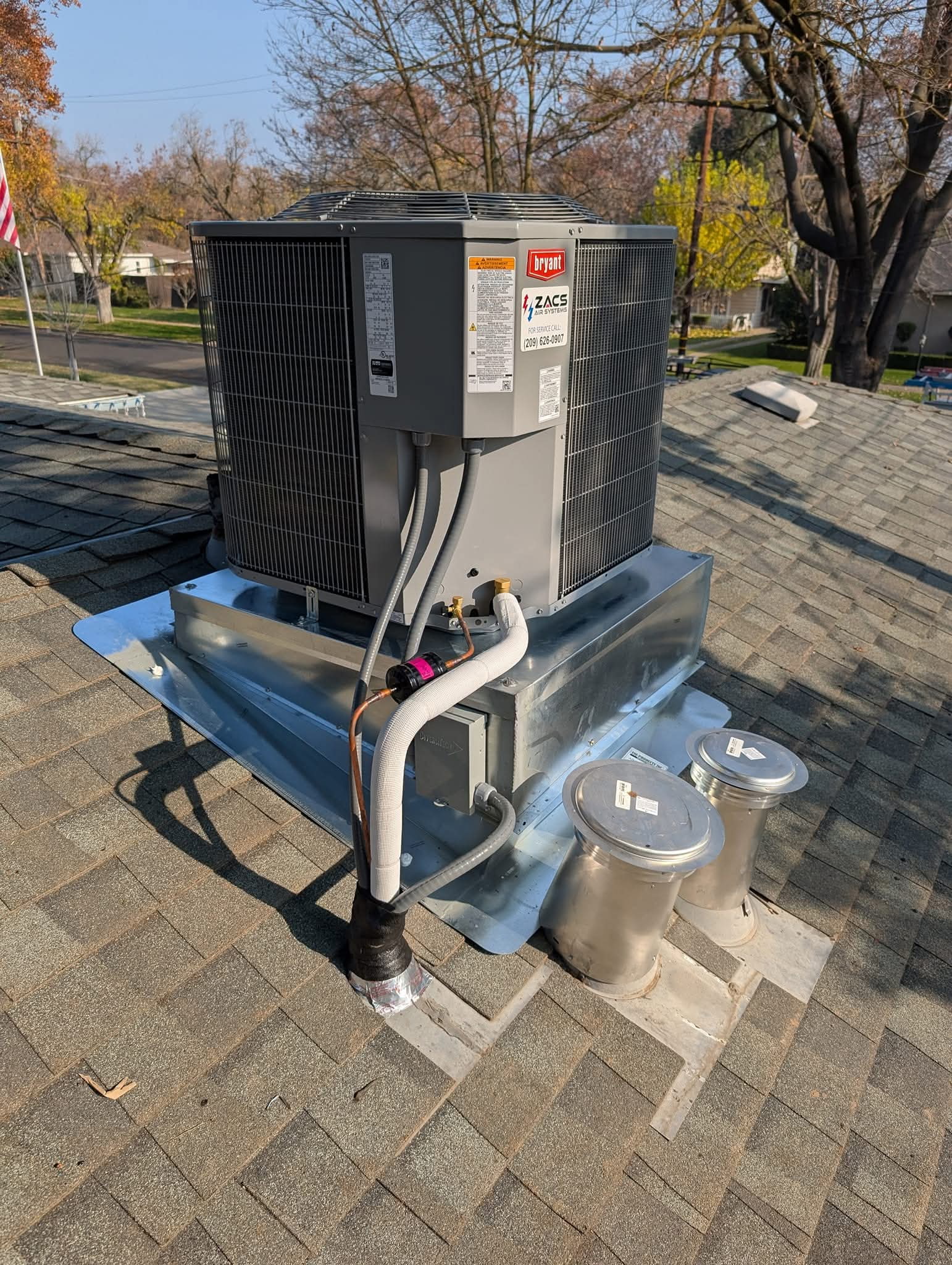 Outdoor HVAC unit maintenance and inspection