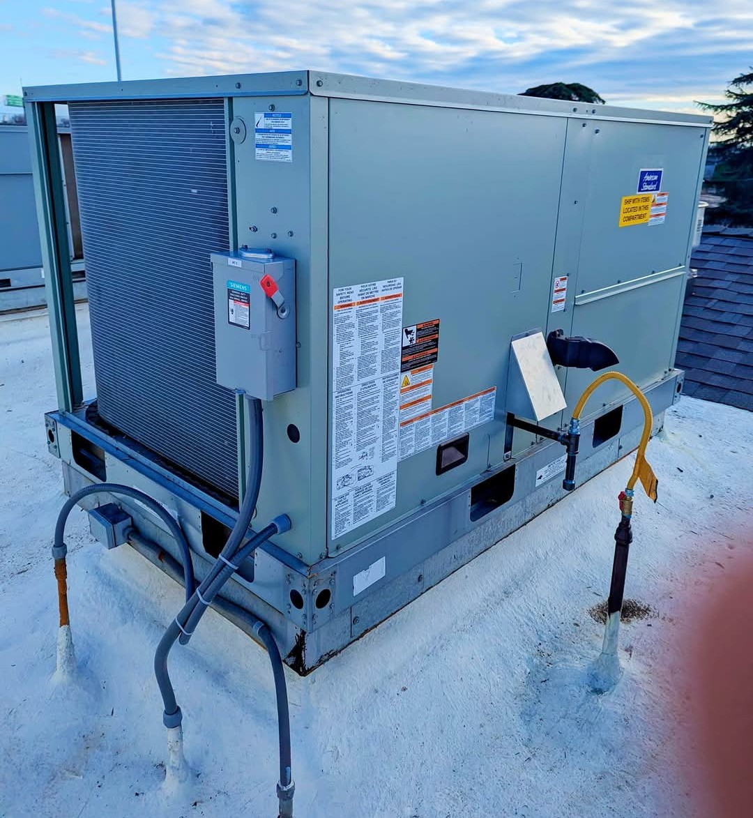 HVAC technician performing AC maintenance service