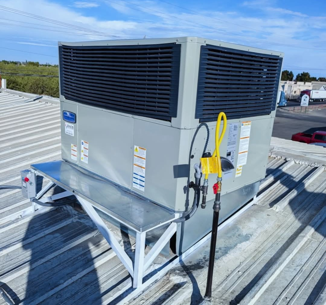 New condenser placement on concrete pad