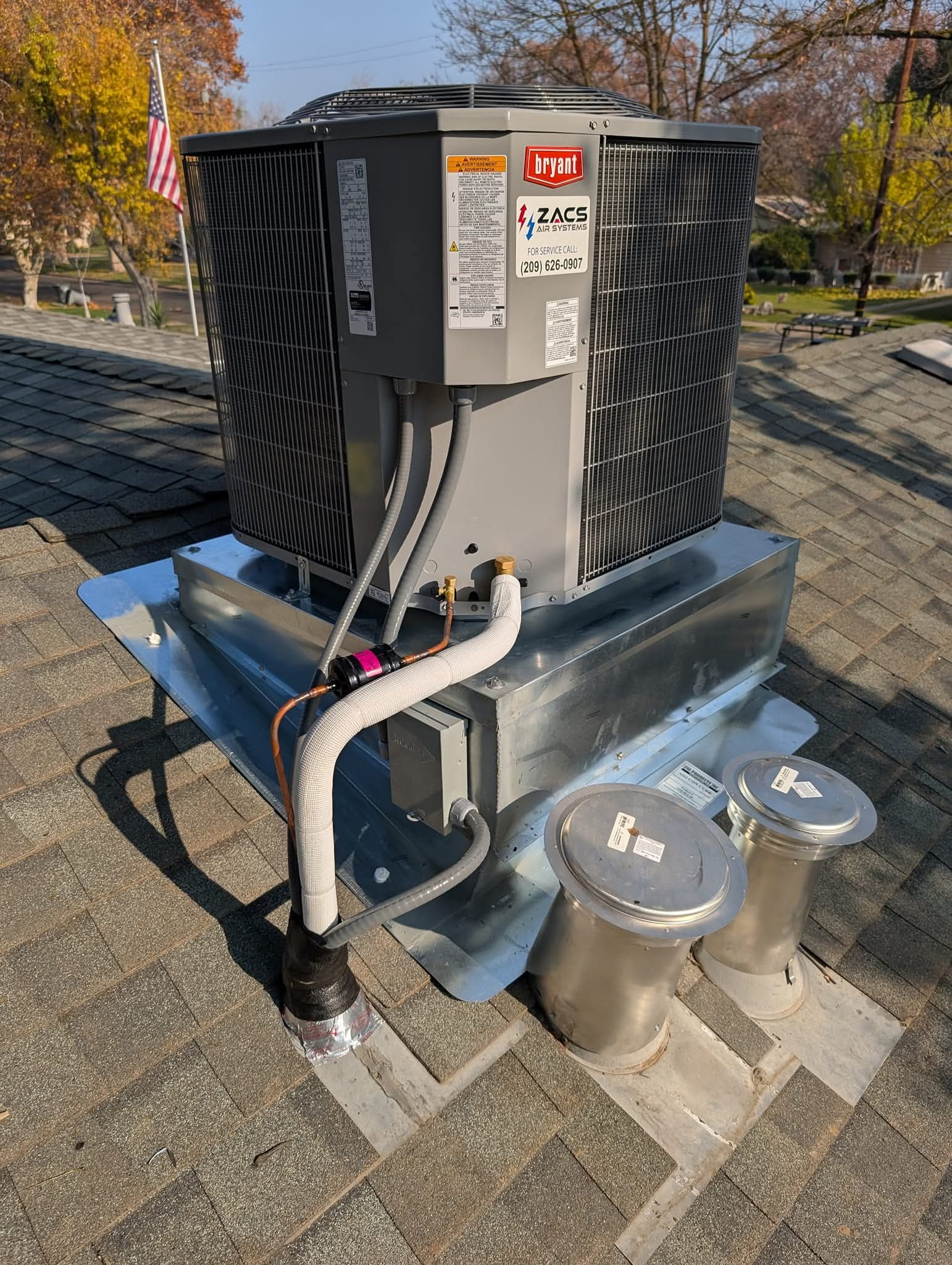 HVAC technician doing air conditioning repair in Merced